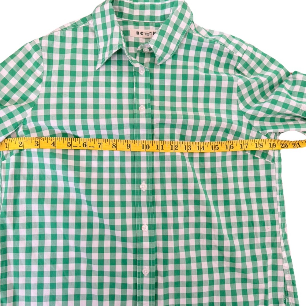 Boden Gingham Check Button Up Shirt Women’s Size 6R Kelly Green Country Prep - Picture 7 of 9